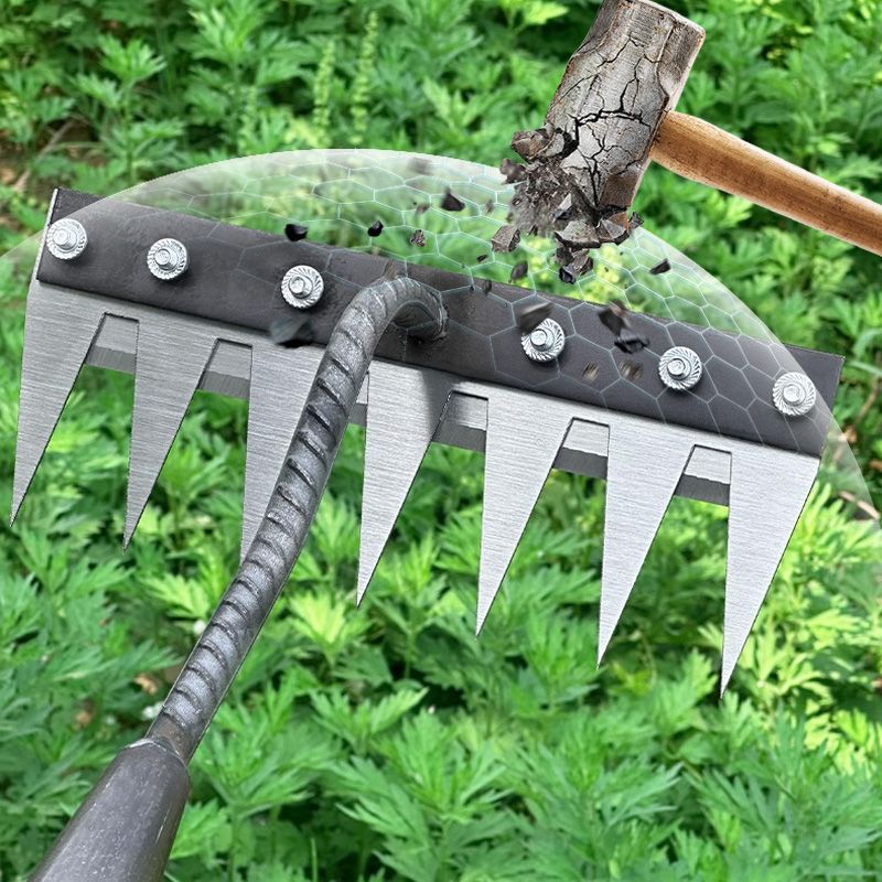 🔥🌿 Nur für kurze Zeit 50% Rabatt! 🌱 Unkrautrechen aus Kohlenstoffstahl mit 5/6/7/8 Zinken – liegt gut in der Hand, rechnet das Unkraut bis zum Boden ab und zieht es mit der Wurzel heraus! 🧤✨
