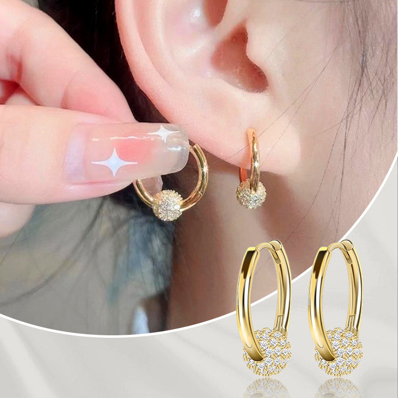 🌹 Kaufen Sie 1 und erhalten Sie 1 gratis【2 Paar】🌹 Gold Kreis Ohrringe mit kleiner Kugel