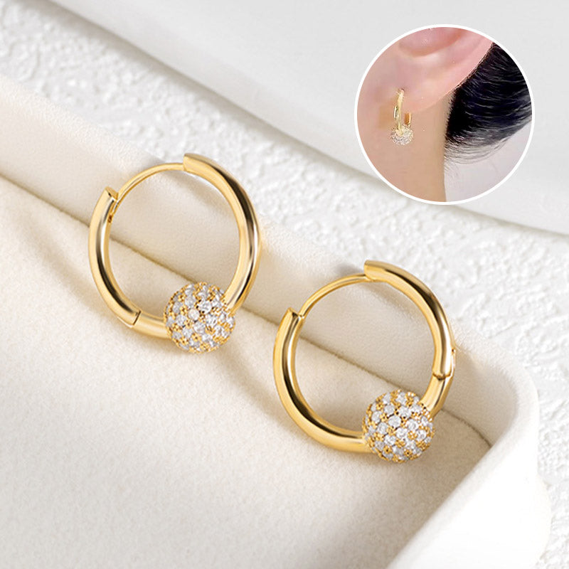 🌹 Kaufen Sie 1 und erhalten Sie 1 gratis【2 Paar】🌹 Gold Kreis Ohrringe mit kleiner Kugel