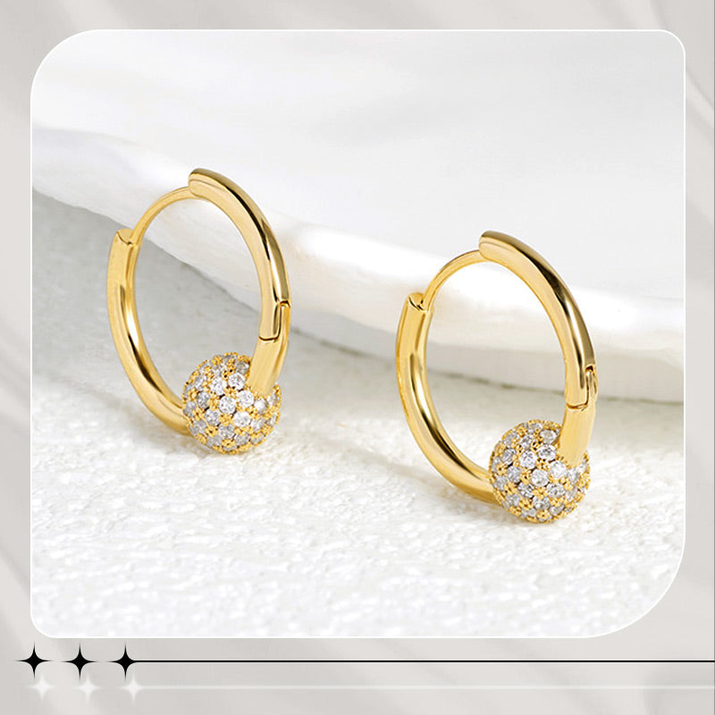 🌹 Kaufen Sie 1 und erhalten Sie 1 gratis【2 Paar】🌹 Gold Kreis Ohrringe mit kleiner Kugel