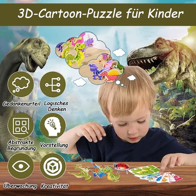 🧩 KAUFE 2, ERHALTE 3! ✨ 3D-Cartoon-Puzzle – 57 Teile mit Leuchtfarben, Fördert Kreativität & Räumliches Denken Bei Kindern Ab 4 Jahren 🎨