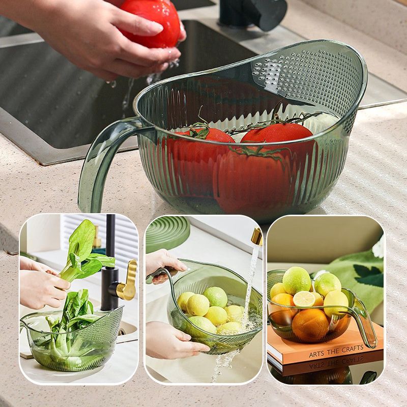 🍚 50% RABATT! 🥣 Mehrzweck-Reiswaschschüssel-Sieb mit Handgriff – Integriertes Sieb, Rutschfester Griff & Ideal Zum Waschen, Abtropfen & Servieren Von Reis & Gemüse 🥗