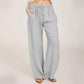 🌸Damen Sommer Baumwolle Leinen Weite Hosen😍-2