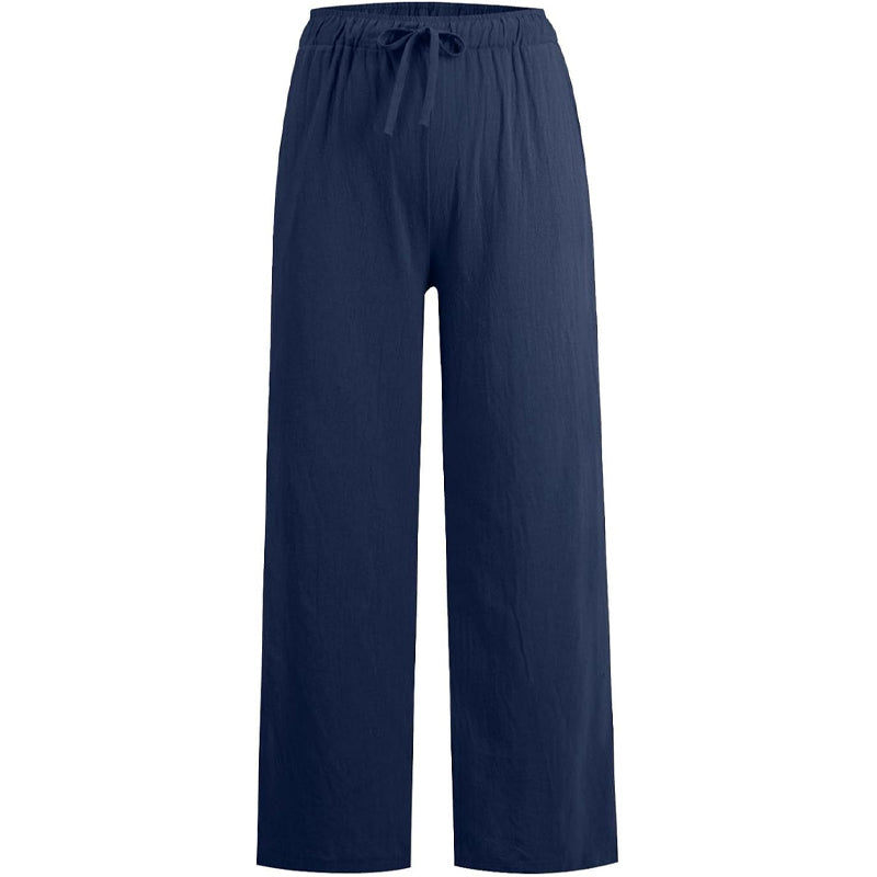 🌸Damen Sommer Baumwolle Leinen Weite Hosen😍-11