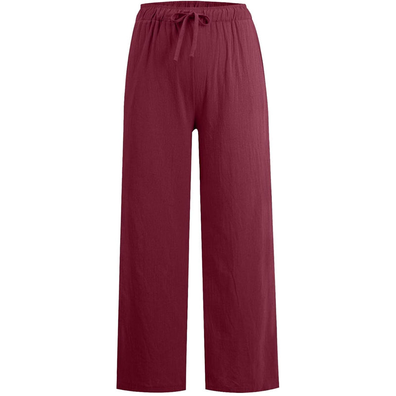 🌸Damen Sommer Baumwolle Leinen Weite Hosen😍-13