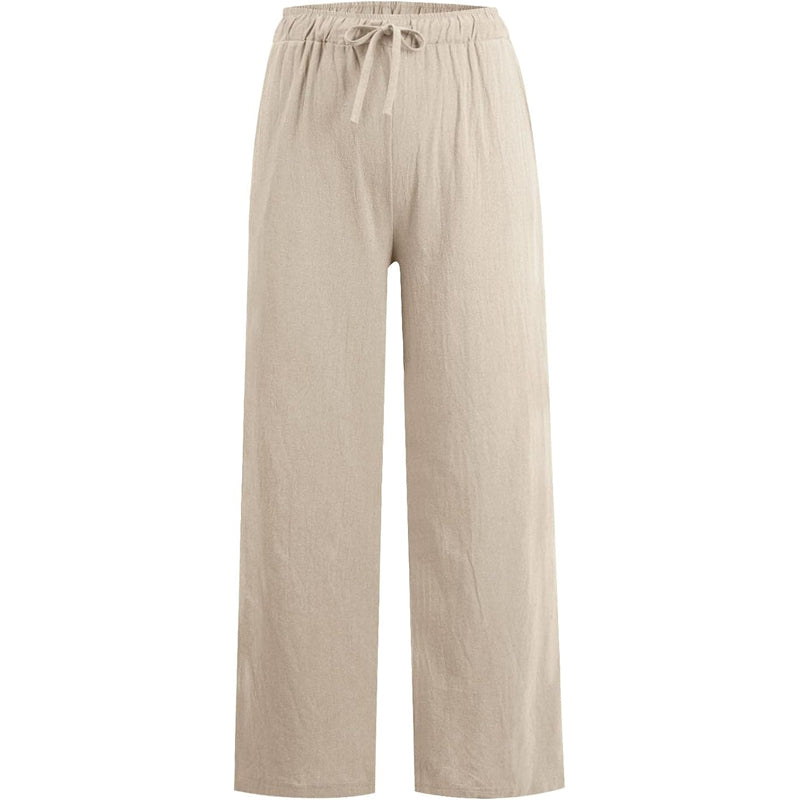 🌸Damen Sommer Baumwolle Leinen Weite Hosen😍-12