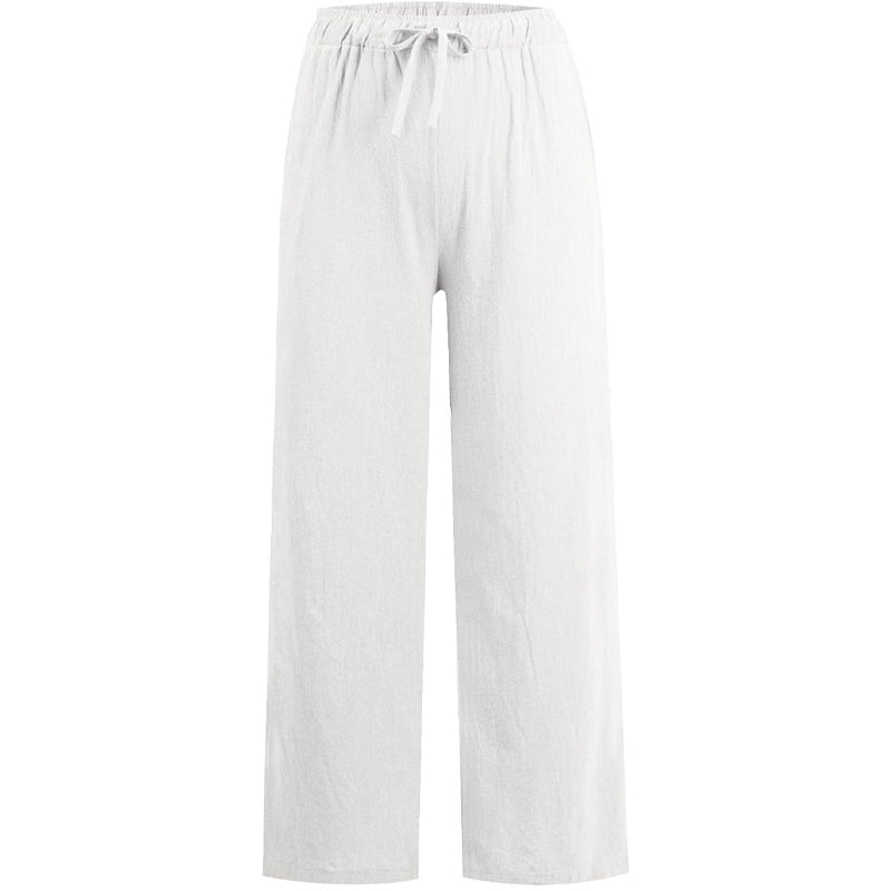🌸Damen Sommer Baumwolle Leinen Weite Hosen😍-14