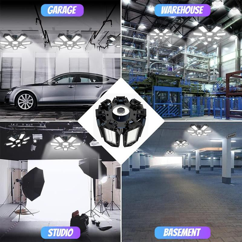 💡 50% RABATT! 🚗 Helle LED-Garagenleuchte mit Verformbaren Paneelen – 360° Verstellbar, Energieeffizient & Perfekt für Garage & Werkstatt 🔧