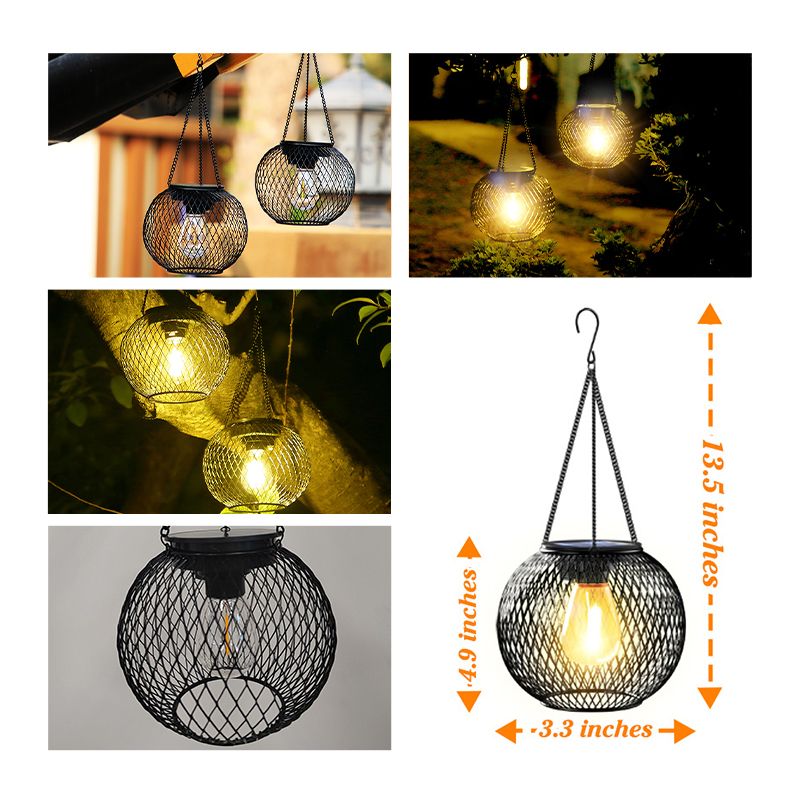 Solar Hängelampe Retro Metall - IP65 Wasserdicht für Garten & Terrasse