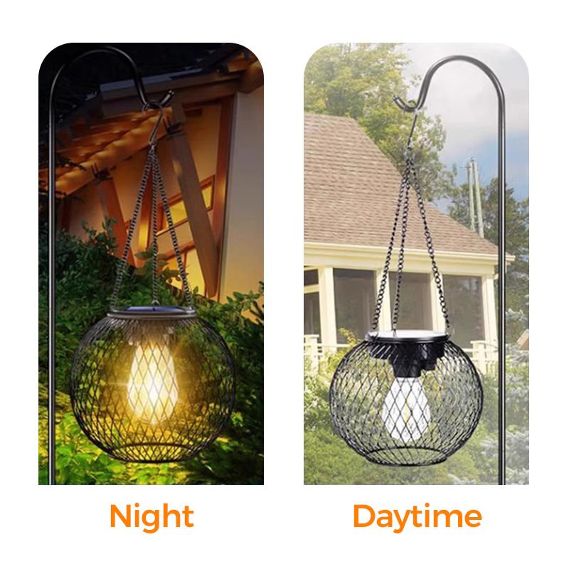 Solar Hängelampe Retro Metall - IP65 Wasserdicht für Garten & Terrasse