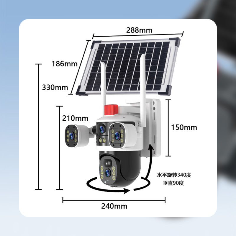 💥Neuer Verkaufsschlager 2026🎥 Solarbetriebene 360°-Kuppelkamera mit drei Objektiven✈️ Kostenloser Versand