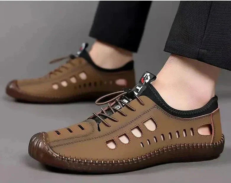 🥾 NUR FÜR KURZE ZEIT: 50 % RABATT! ✨ Wander-Slipper – weiches Leder, atmungsaktiv, rutschfest 🏔️