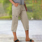 ⏰ 50 % RABATT – Nur für kurze Zeit 👖 Damen 7/8 Freizeithose ✨ Unifarben, Mit Praktischen Taschen & Bequemer Passform
