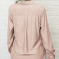 👚🤍 Einfarbiges Damen-Hemd mit Revers, langen Ärmeln & Button-Down-Kragen