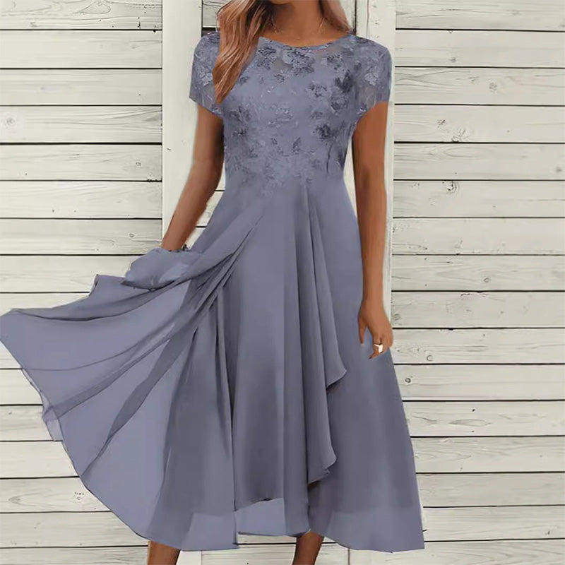 👗✨ Elegantes Damenkleid mit Rundhalsausschnitt – figurschmeichelnd, knitterfrei & vielseitig, jetzt −50%