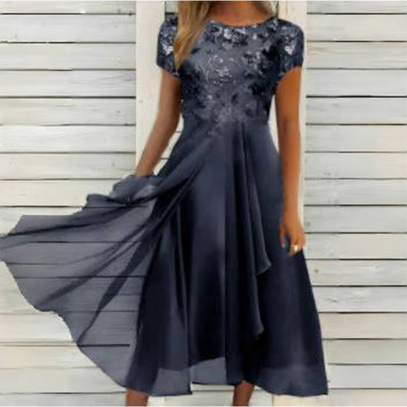 👗✨ Elegantes Damenkleid mit Rundhalsausschnitt – figurschmeichelnd, knitterfrei & vielseitig, jetzt −50%