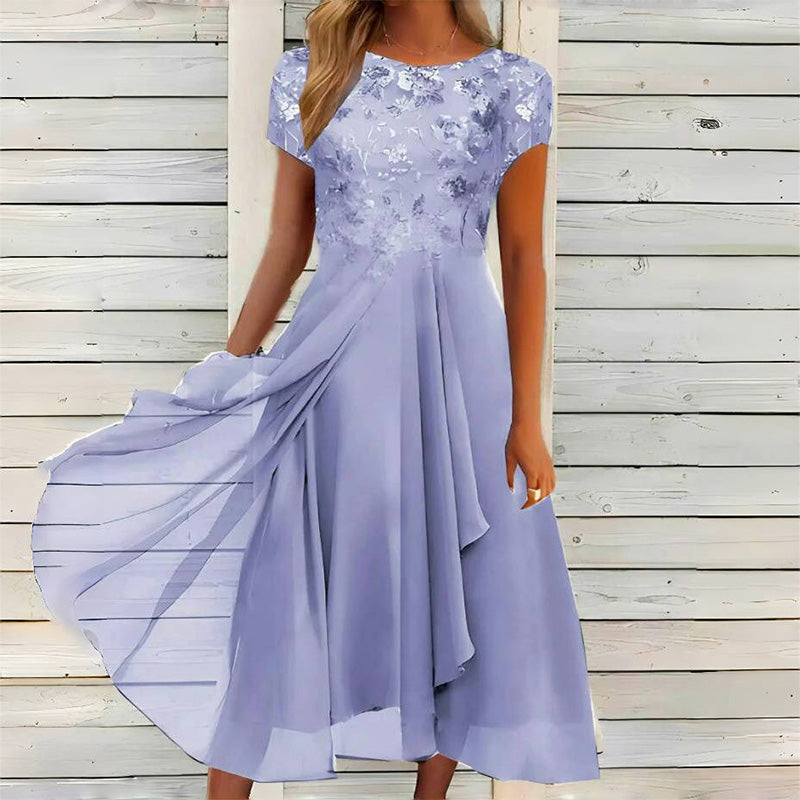 👗✨ Elegantes Damenkleid mit Rundhalsausschnitt – figurschmeichelnd, knitterfrei & vielseitig, jetzt −50%