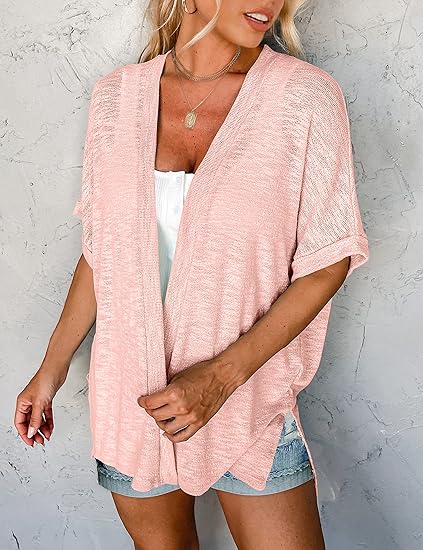 Sommer-Sonderangebot: 50% Rabatt!🌼Neue, stylische, fließende Kurzarm-Strickjacke (Modelljahr 2026)