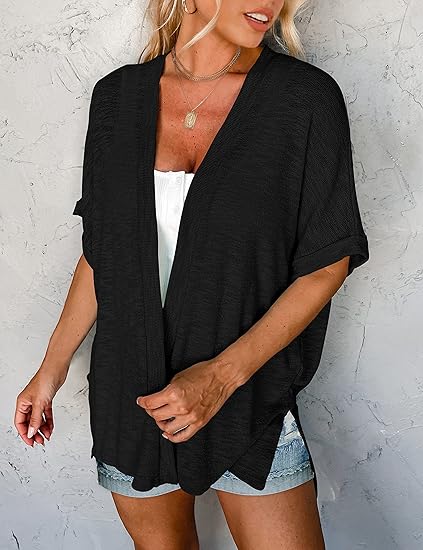 Sommer-Sonderangebot: 50% Rabatt!🌼Neue, stylische, fließende Kurzarm-Strickjacke (Modelljahr 2026)