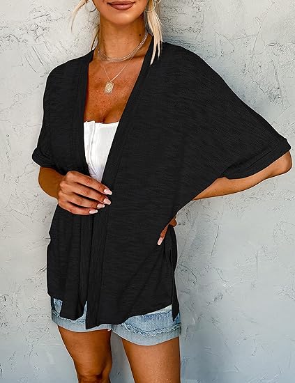 Sommer-Sonderangebot: 50% Rabatt!🌼Neue, stylische, fließende Kurzarm-Strickjacke (Modelljahr 2026)