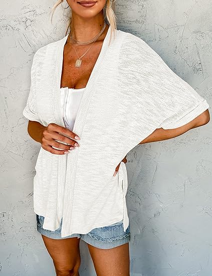 Sommer-Sonderangebot: 50% Rabatt!🌼Neue, stylische, fließende Kurzarm-Strickjacke (Modelljahr 2026)