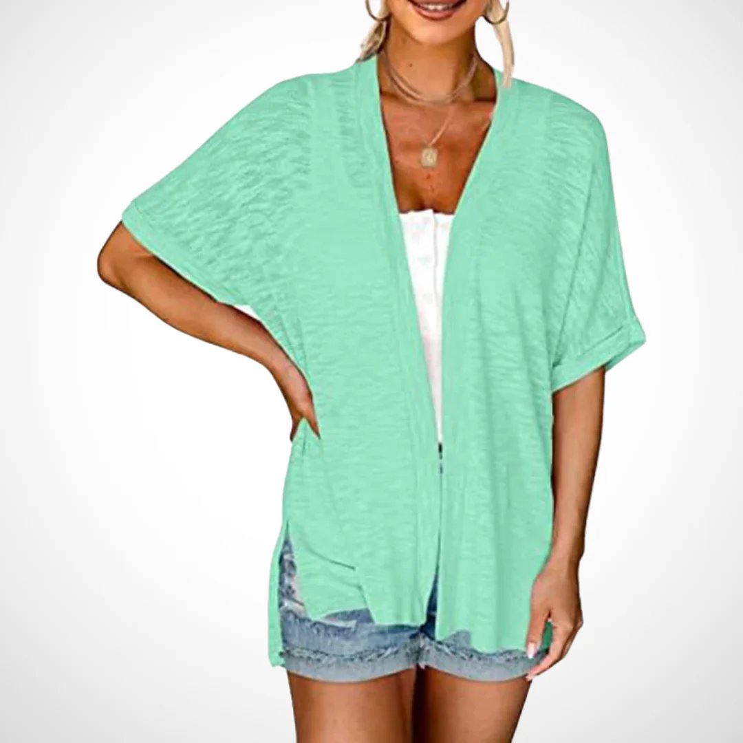 Sommer-Sonderangebot: 50% Rabatt!🌼Neue, stylische, fließende Kurzarm-Strickjacke (Modelljahr 2026)