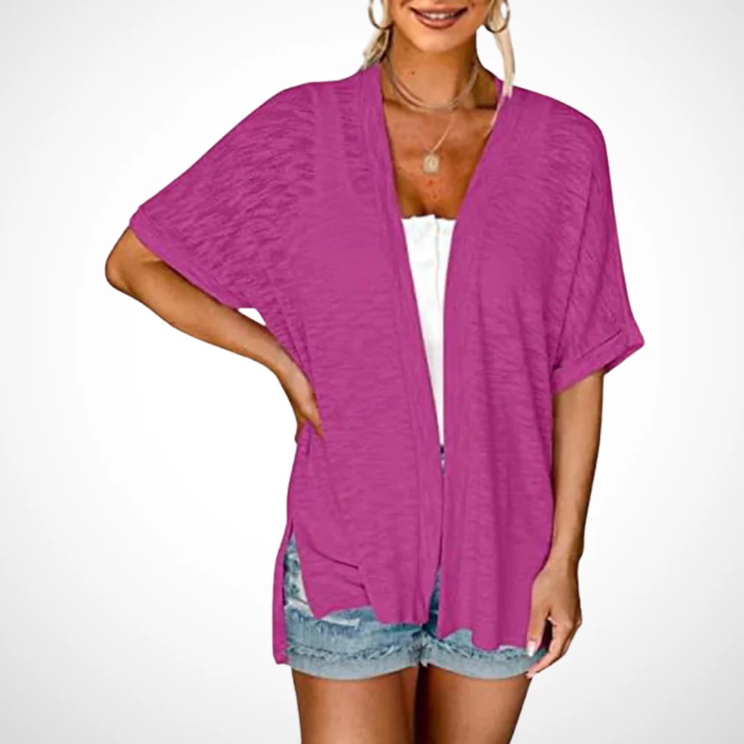 Sommer-Sonderangebot: 50% Rabatt!🌼Neue, stylische, fließende Kurzarm-Strickjacke (Modelljahr 2026)