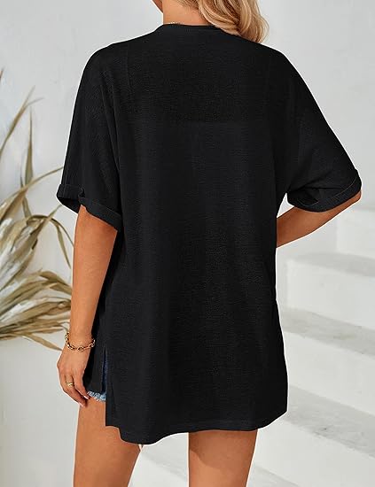 Sommer-Sonderangebot: 50% Rabatt!🌼Neue, stylische, fließende Kurzarm-Strickjacke (Modelljahr 2026)