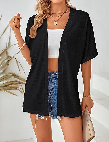 Sommer-Sonderangebot: 50% Rabatt!🌼Neue, stylische, fließende Kurzarm-Strickjacke (Modelljahr 2026)