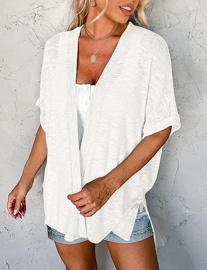 Sommer-Sonderangebot: 50% Rabatt!🌼Neue, stylische, fließende Kurzarm-Strickjacke (Modelljahr 2026)