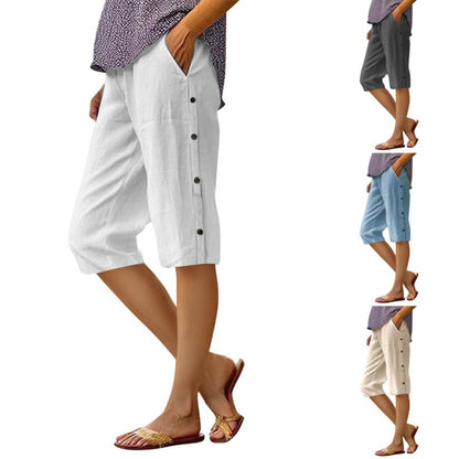 🌿☀️ 50% RABATT 🔥 Damen Capri-Hose aus Baumwolle & Leinen – locker, atmungsaktiv & perfekt für den Sommer ✨