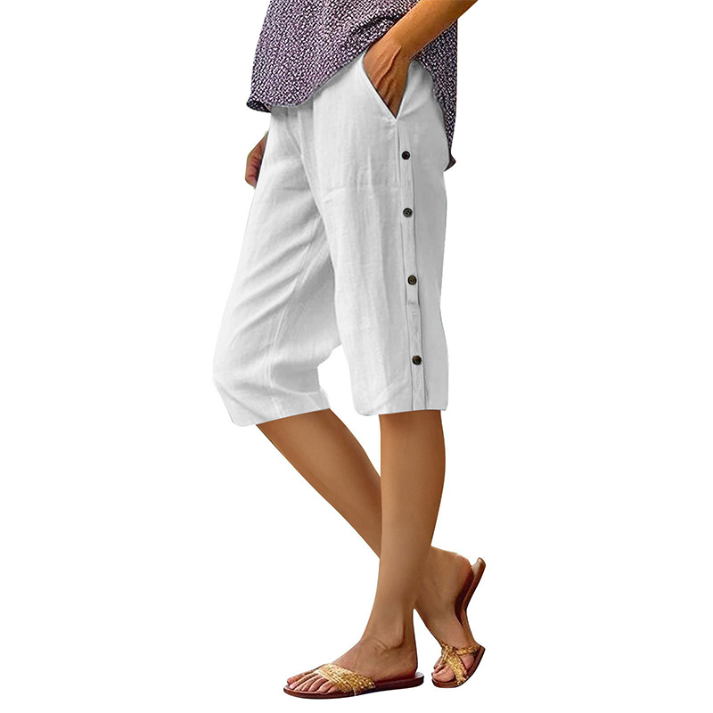 🌿☀️ 50% RABATT 🔥 Damen Capri-Hose aus Baumwolle & Leinen – locker, atmungsaktiv & perfekt für den Sommer ✨