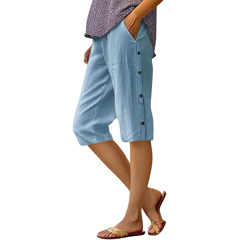 🌿☀️ 50% RABATT 🔥 Damen Capri-Hose aus Baumwolle & Leinen – locker, atmungsaktiv & perfekt für den Sommer ✨