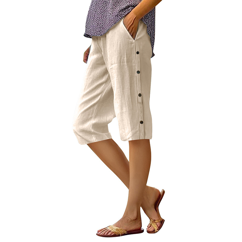 🌿☀️ 50% RABATT 🔥 Damen Capri-Hose aus Baumwolle & Leinen – locker, atmungsaktiv & perfekt für den Sommer ✨