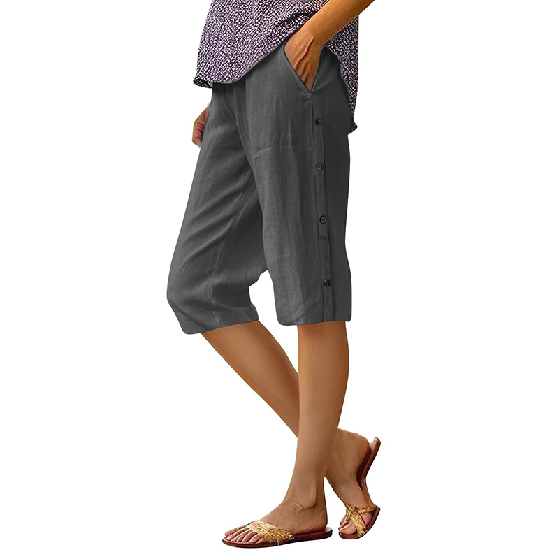 🌿☀️ 50% RABATT 🔥 Damen Capri-Hose aus Baumwolle & Leinen – locker, atmungsaktiv & perfekt für den Sommer ✨
