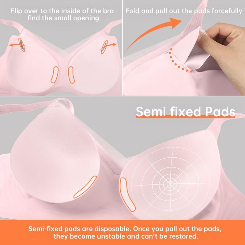 💃Was soll ich morgen tragen?💓Bügelloser nahtloser Push-Up-BH aus Mesh mit V-Ausschnitt für Damen