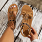 👡 50% RABATT! 🌼 Flache Damen-Sandalen – Runde Zehen, Atmungsaktiv, Verstellbarer Knöchelriemen & Blumen-Dekor Für Einen Romantischen Sommerlook ✨