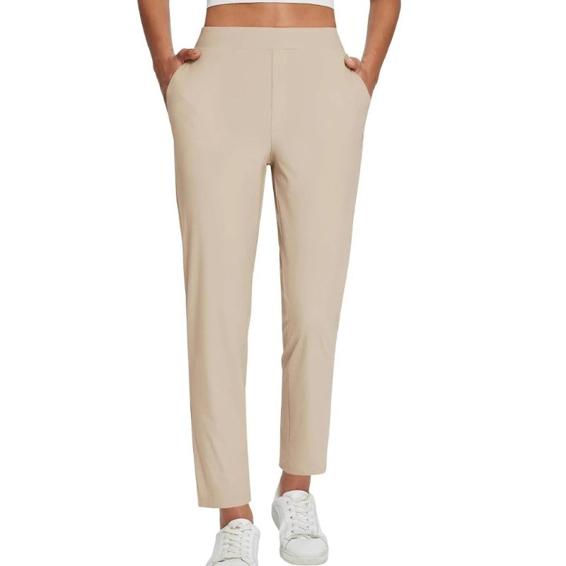 ⏰ Nur noch heute 50% Rabatt! 🔥 Damen High-Waist Stretch-Hose mit sicheren Reißverschluss-Taschen, figurschmeichelnder Cropped-Schnitt für Büro, Sport & Alltag ✨