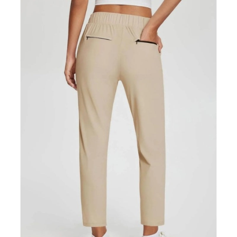 ⏰ Nur noch heute 50% Rabatt! 🔥 Damen High-Waist Stretch-Hose mit sicheren Reißverschluss-Taschen, figurschmeichelnder Cropped-Schnitt für Büro, Sport & Alltag ✨