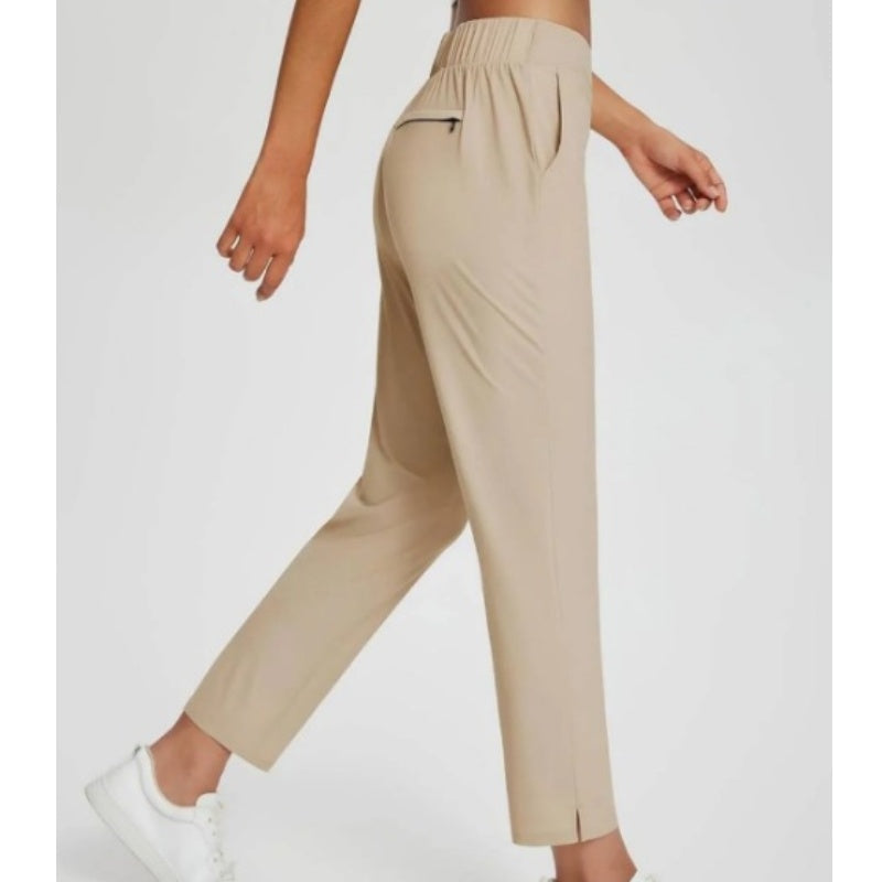 ⏰ Nur noch heute 50% Rabatt! 🔥 Damen High-Waist Stretch-Hose mit sicheren Reißverschluss-Taschen, figurschmeichelnder Cropped-Schnitt für Büro, Sport & Alltag ✨