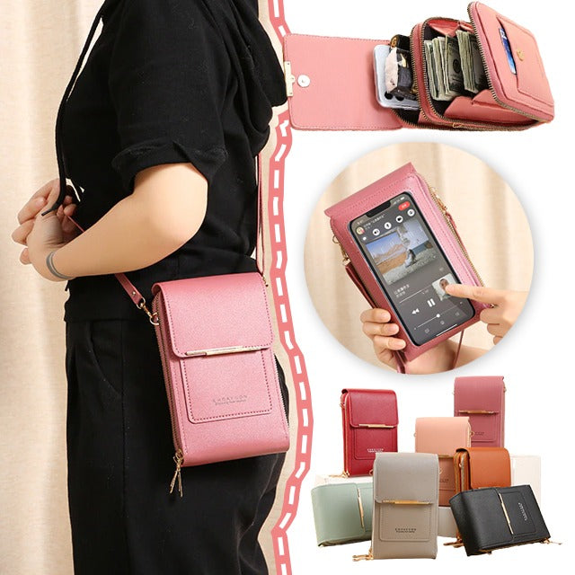 ✨️SONDERANGEBOT 2026👜 2-in-1 Handytasche zum Umhängen: Crossbody-Geldbörse mit Touchscreen-Fenster & RFID-Schutz