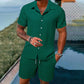 🌴 Herren Sommer-Set – Atmungsaktives Kurzarmhemd & Shorts, Locker & Schnelltrocknend – Für Strand, Urlaub & Casual-Look, 6 Farben