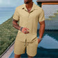 🌴 Herren Sommer-Set – Atmungsaktives Kurzarmhemd & Shorts, Locker & Schnelltrocknend – Für Strand, Urlaub & Casual-Look, 6 Farben