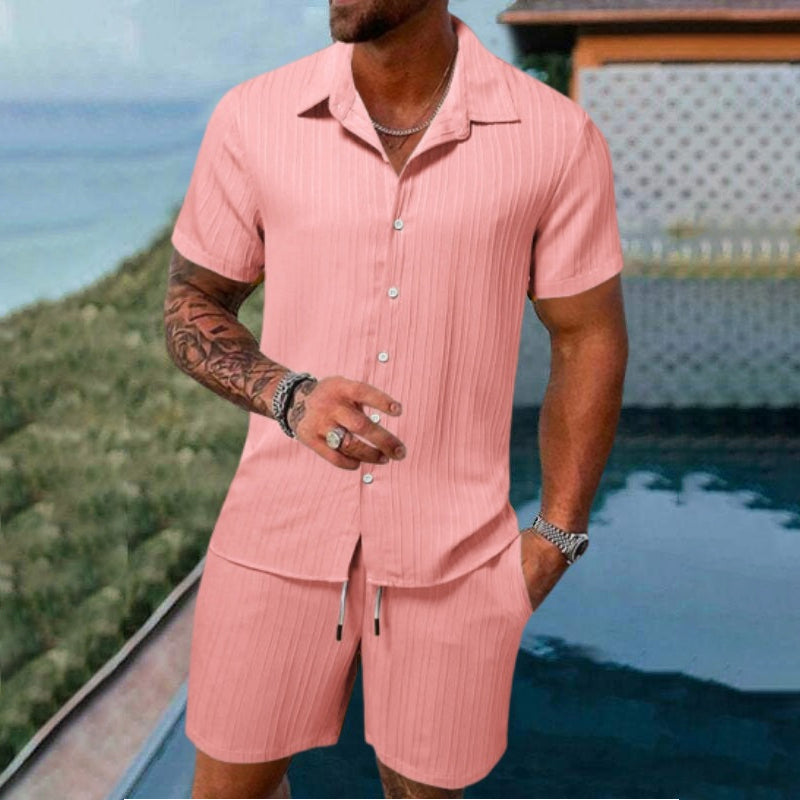 🌴 Herren Sommer-Set – Atmungsaktives Kurzarmhemd & Shorts, Locker & Schnelltrocknend – Für Strand, Urlaub & Casual-Look, 6 Farben