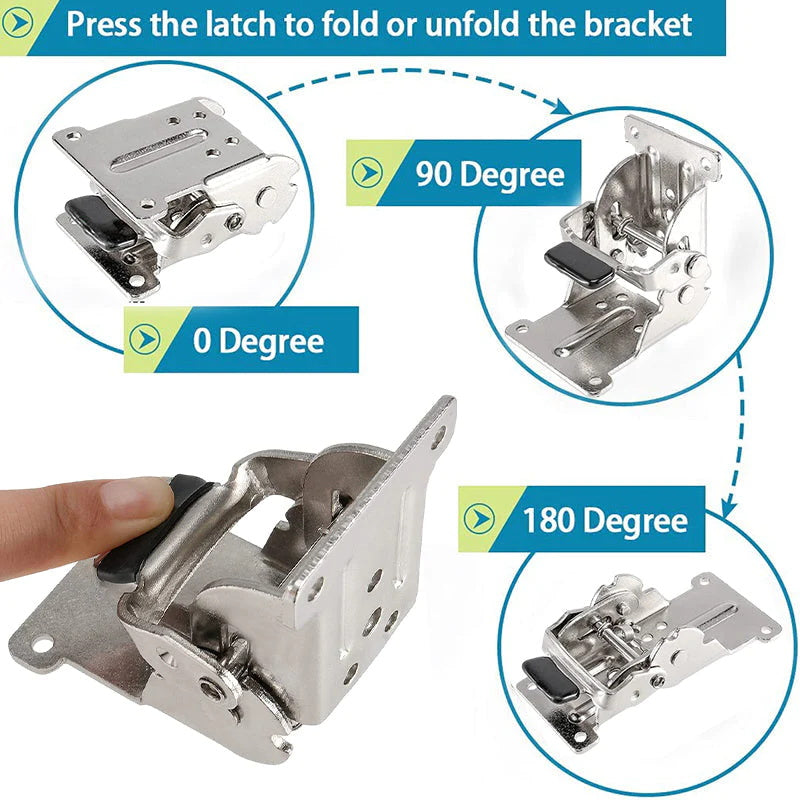 🪑 KAUFE 2, ERHALTE 1 GRATIS! 🔧 Selbstverriegelnde Scharniere – 90° Faltbar, Robustes Metall & Platzsparend Ideal Für Wohnmobile & Möbel 🏠