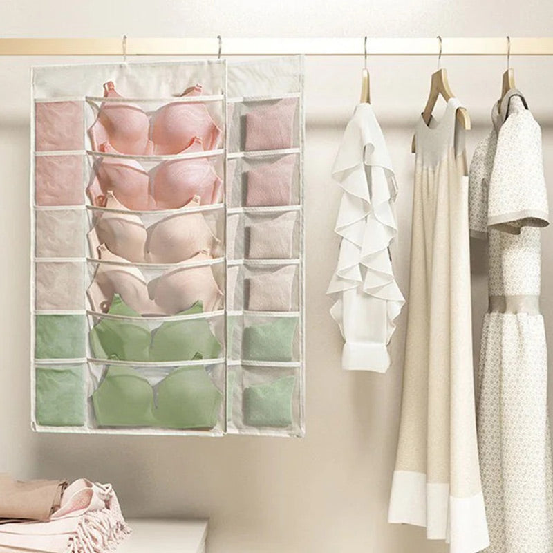 🩲 50% RABATT! 📦 Doppelseitiger Hängeorganizer für Unterwäsche – Platzsparend, vielseitig & übersichtlich – Ideal für Schrank & kleine Räume 🏠