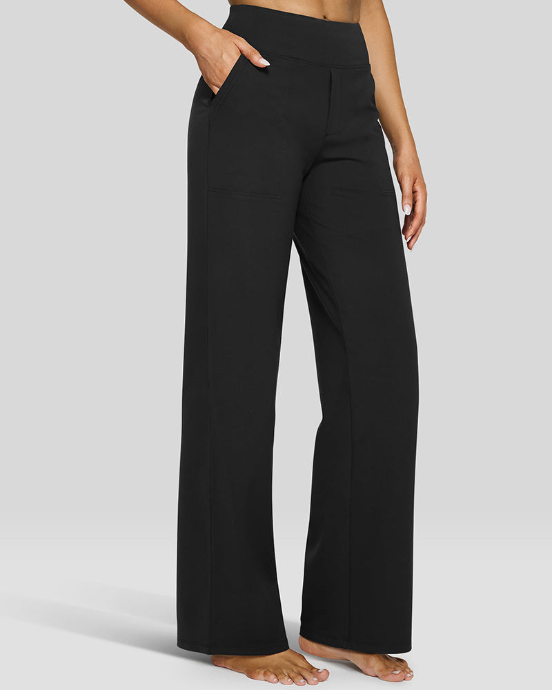 💖LAST-DAY-AKTION – 50 % RABATT 💖 Lässige Yoga-Hose mit weitem Bein für Damen mit hoher Taille und Stretch