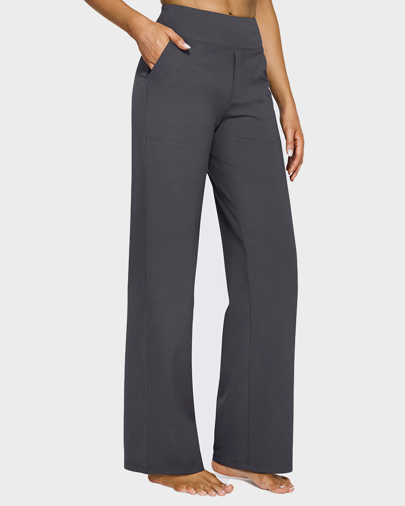 💖LAST-DAY-AKTION – 50 % RABATT 💖 Lässige Yoga-Hose mit weitem Bein für Damen mit hoher Taille und Stretch