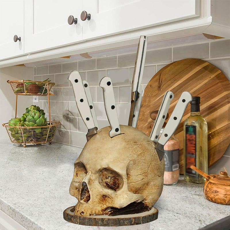 💀Halloween-Überraschung - bis zum halben Preis🎃Kreativer Totenkopf-Messerhalter aus Harz