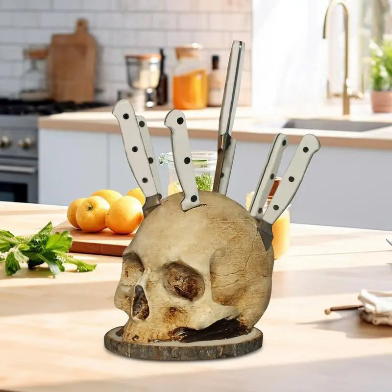 💀Halloween-Überraschung - bis zum halben Preis🎃Kreativer Totenkopf-Messerhalter aus Harz
